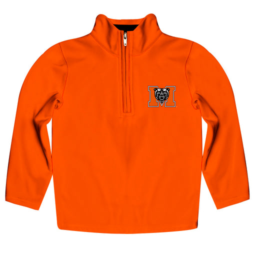 Mercer Bears Vive La Fete Logo and Mascot Name Womens Orange Quarter Zip Pullover
