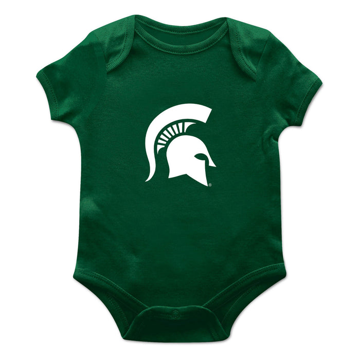 Michigan State Spartans Cotton Short Sleeve Bodysuit Green