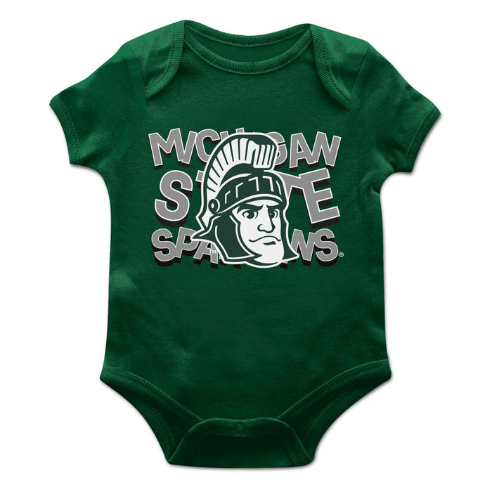 Michigan State Spartans Vive La Fete Infant Game Day Green Short Sleeve Bodysuit