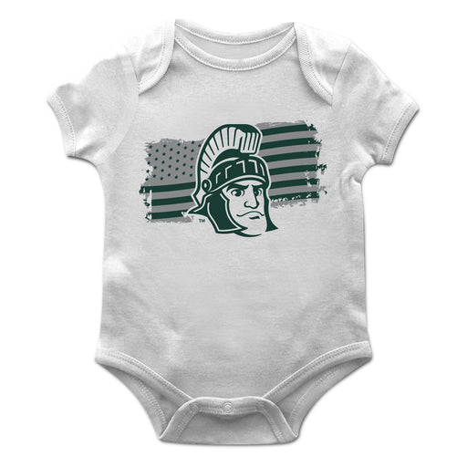 Michigan State Spartans Vive La Fete Infant Game Day White Short Sleeve Bodysuit