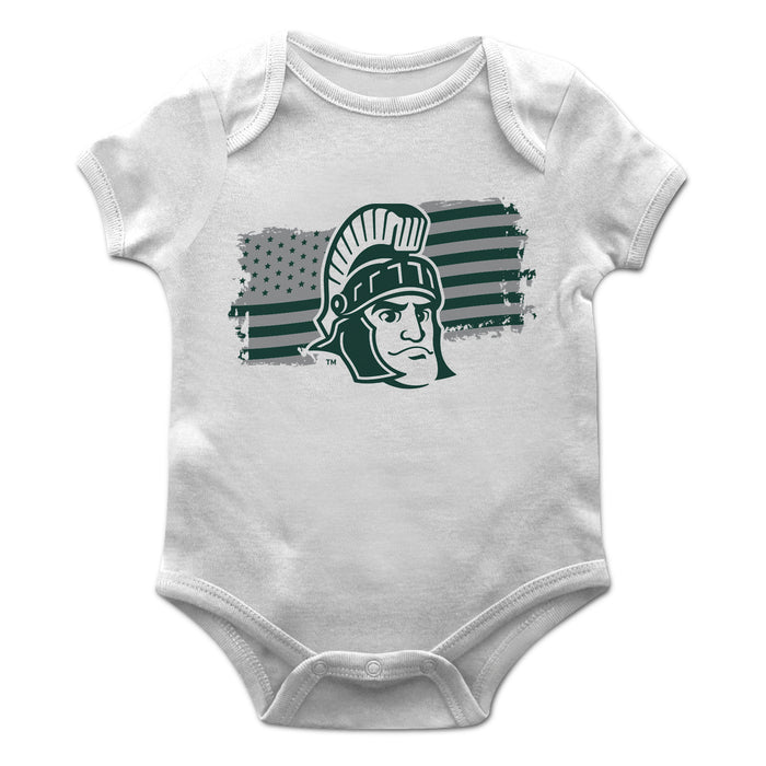 Michigan State Spartans Vive La Fete Infant Game Day White Short Sleeve Bodysuit