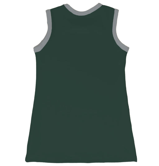 Michigan State Spartans Sleeveless Cheerleader A Line Dress Gray and Green - Vive La Fête - Online Apparel Store