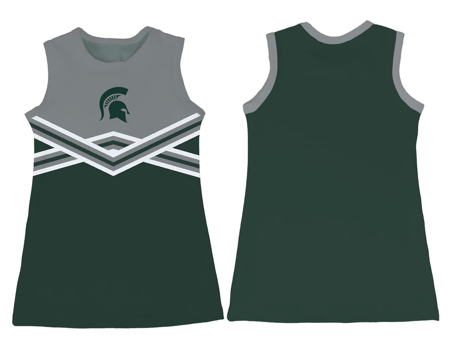 Michigan State Spartans Sleeveless Cheerleader A Line Dress Gray and Green - Vive La Fête - Online Apparel Store