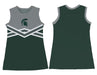 Michigan State Spartans Sleeveless Cheerleader A Line Dress Gray and Green - Vive La Fête - Online Apparel Store