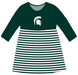 Michigan State Spartans Vive La Fete Girls Game Day Long Sleeve Green Stripe on Skirt - Vive La Fête - Online Apparel Store
