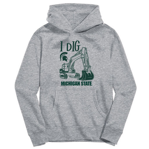 Michigan State Spartans Excavator Heather Grey Cotton Youth Hoodie