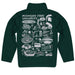 Michigan State Spartans Hand Sketched Vive La Fete Impressions Artwork Green Boys Quarter Zip Pullover V1 - Vive La Fête - Online Apparel Store