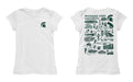 Michigan State Spartans Hand Sketched Vive La Fete Impressions Artwork White Girls Cotton Short Sleeve Tee - Vive La Fête - Online Apparel Store