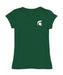 Michigan State Spartans Hand Sketched Vive La Fete Impressions Artwork Green Girls Cotton Short Sleeve Tee