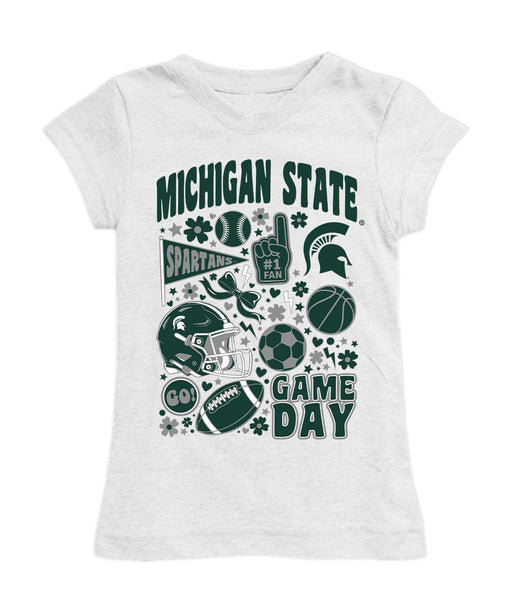 Michigan State Spartans Girl´s Fitted Cotton T-shirt White