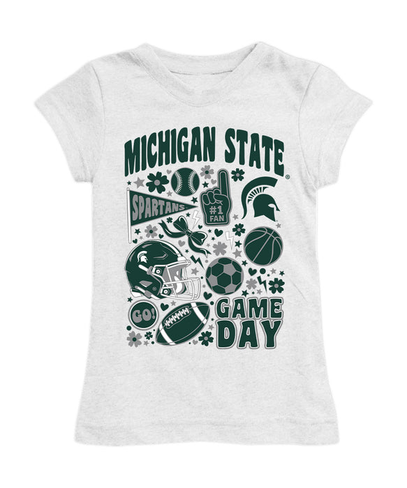Michigan State Spartans Girl´s Fitted Cotton T-shirt White