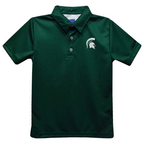 Michigan State Spartans Embroidered Hunter Green Short Sleeve Polo Box Shirt