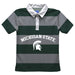 Michigan State Spartans Stripes Short Sleeve Polo Box Shirt Green and Grey - Vive La Fête - Online Apparel Store