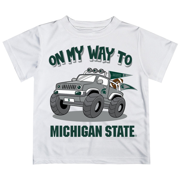 Michigan State Spartans Vive La Fete Monster Truck Boys Game Day White Short Sleeve Tee