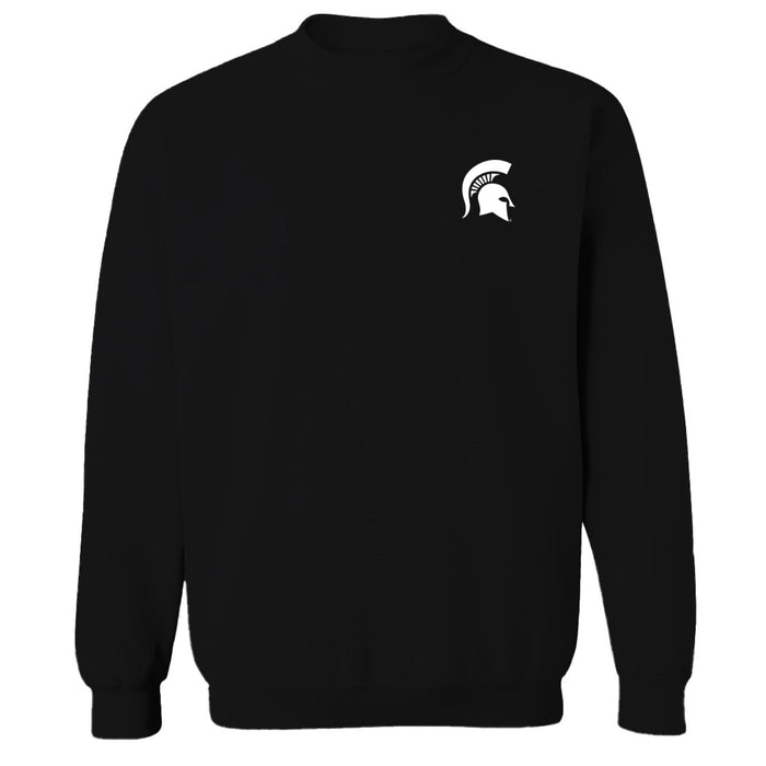 Michigan State Spartans Hand Sketched Vive La Fete Impressions Artwork Black Crew Neck Sweatshirt for Women