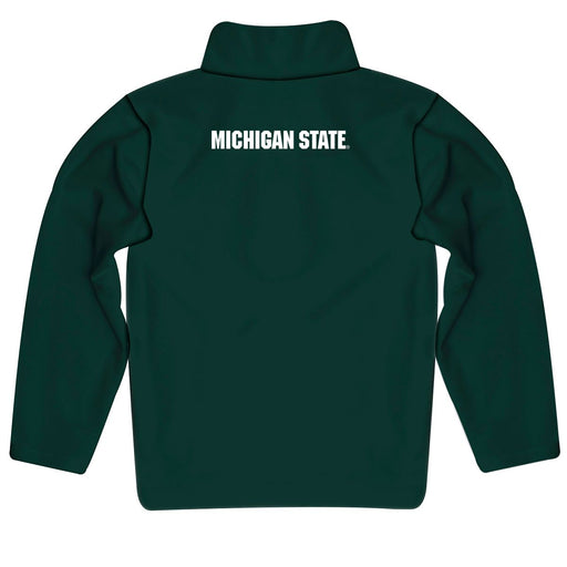 Michigan State Spartans Vive La Fete Logo and Mascot Name Womens Green Quarter Zip Pullover - Vive La Fête - Online Apparel Store
