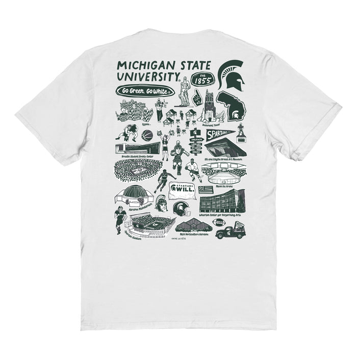Michigan State Spartans Vive La Fete Impressions Artwork Womens Cotton Tshirt - Vive La Fête - Online Apparel Store