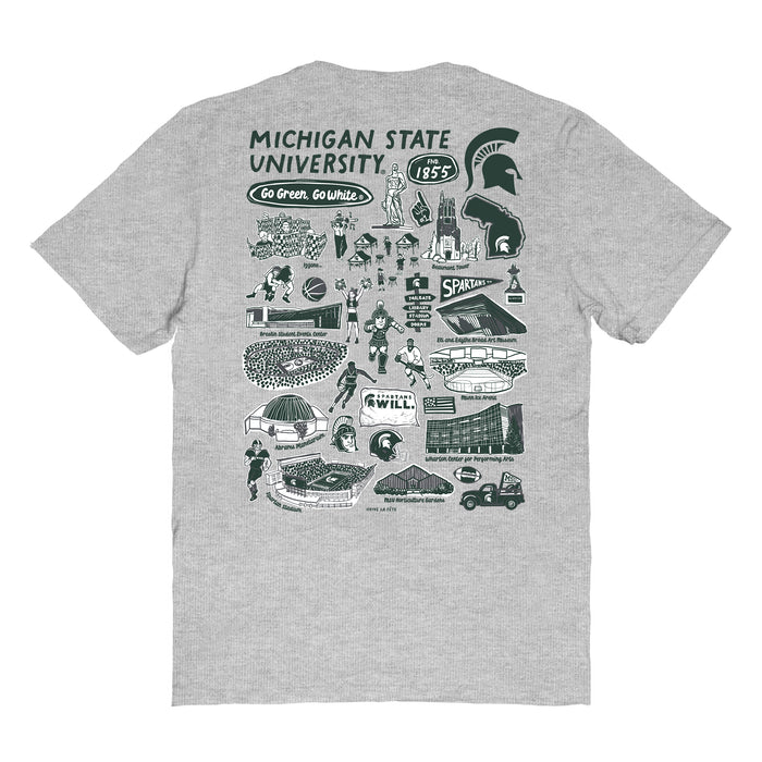 Michigan State Spartans Vive La Fete Impressions Artwork Womens Cotton Tshirt - Vive La Fête - Online Apparel Store