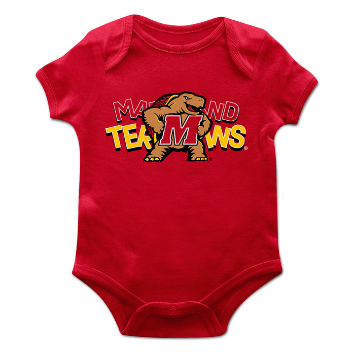 University of Maryland Terrapins Vive La Fete Infant Game Day Red Short Sleeve Bodysuit