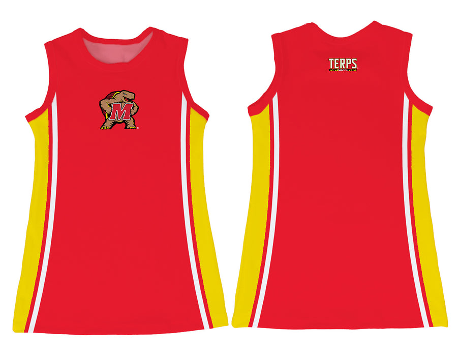 University of Maryland Terrapins Sleeveless Cheerleader A Line Dress Red - Vive La Fête - Online Apparel Store