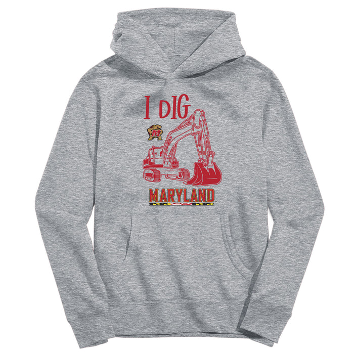 University of Maryland Terrapins Excavator Heather Grey Cotton Youth Hoodie