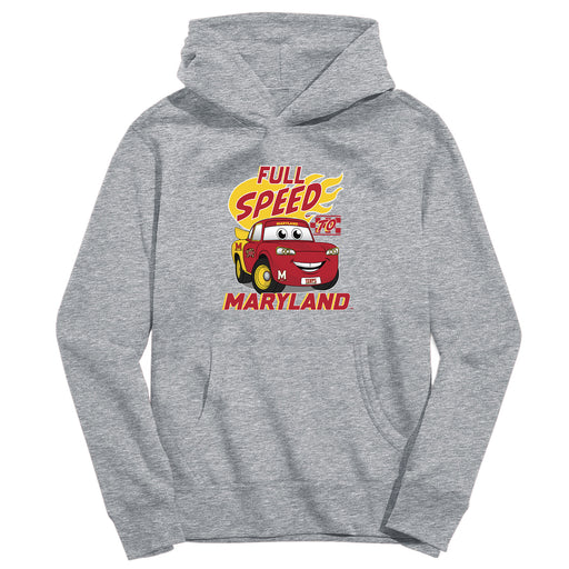 University of Maryland Terrapins Full Speed Heather Grey Cotton Youth Hoodie