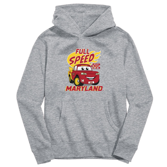 University of Maryland Terrapins Full Speed Heather Grey Cotton Youth Hoodie