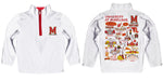 University of Maryland Terrapins Hand Sketched Vive La Fete Impressions Artwork White Boys Quarter Zip Pullover V1 - Vive La Fête - Online Apparel Store