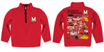 University of Maryland Terrapins Hand Sketched Vive La Fete Impressions Artwork Red Boys Quarter Zip Pullover V1 - Vive La Fête - Online Apparel Store