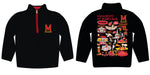 University of Maryland Terrapins Hand Sketched Vive La Fete Impressions Artwork Black Boys Quarter Zip Pullover V1 - Vive La Fête - Online Apparel Store