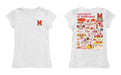 University of Maryland Terrapins Hand Sketched Vive La Fete Impressions Artwork White Girls Cotton Short Sleeve Tee - Vive La Fête - Online Apparel Store