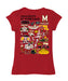 University of Maryland Terrapins Hand Sketched Vive La Fete Impressions Artwork Red Girls Cotton Short Sleeve Tee - Vive La Fête - Online Apparel Store