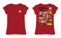 University of Maryland Terrapins Hand Sketched Vive La Fete Impressions Artwork Red Girls Cotton Short Sleeve Tee - Vive La Fête - Online Apparel Store