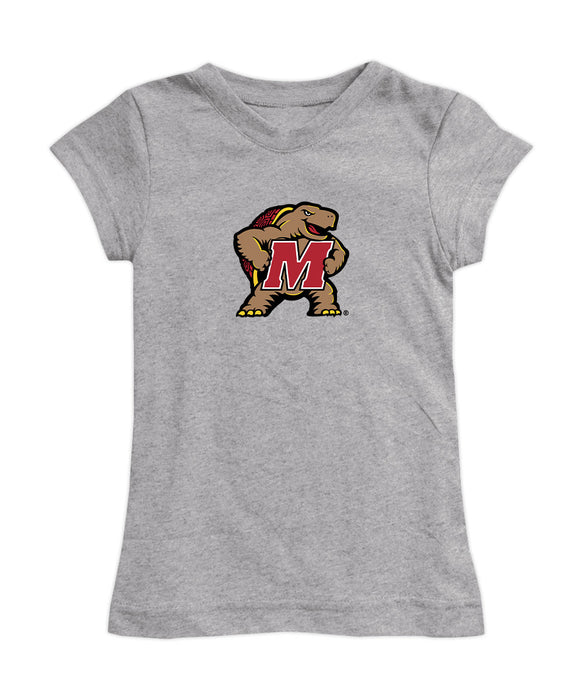 Maryland Terrapins Girl´s Fitted Cotton T-shirt Grey