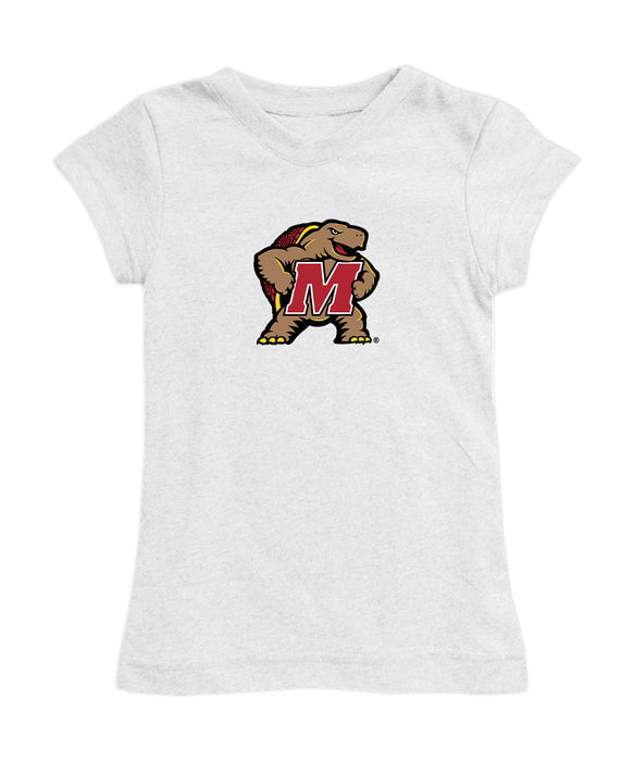 Maryland Terrapins Girl´s Fitted Cotton T-shirt White