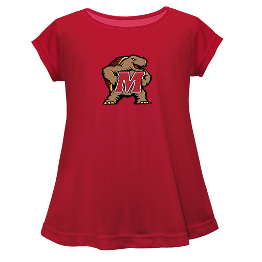 Maryland Terrapins Short Sleeve Youth Cotton Top Red