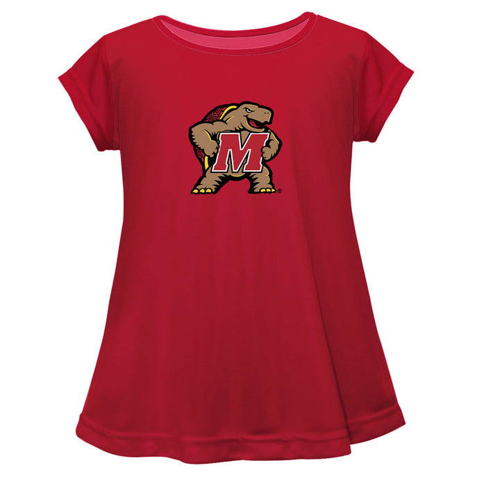 Maryland Terrapins Short Sleeve Youth Cotton Top Red