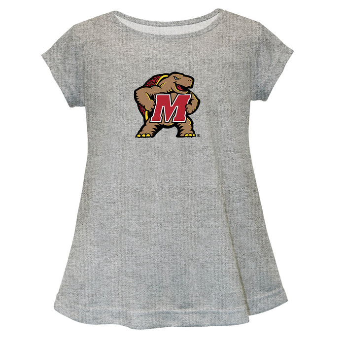 Maryland Terrapins Short Sleeve Youth Cotton Top Grey