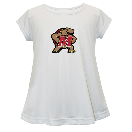 Maryland Terrapins Short Sleeve Youth Cotton Top White