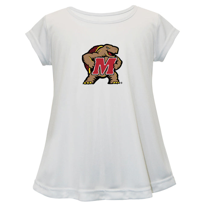 Maryland Terrapins Short Sleeve Youth Cotton Top White