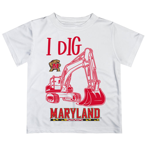 University of Maryland Terrapins Vive La Fete Excavator Boys Game Day White Short Sleeve Tee