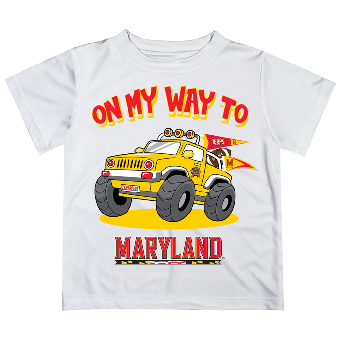 University of Maryland Terrapins Vive La Fete Monster Truck Boys Game Day White Short Sleeve Tee