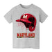 University of Maryland Terrapins Original Dripping Baseball Helmet Grey Cotton T-Shirt  by Vive La Fete
