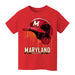 University of Maryland Terrapins Original Dripping Baseball Helmet Red T-Shirt Cotton by Vive La Fete
