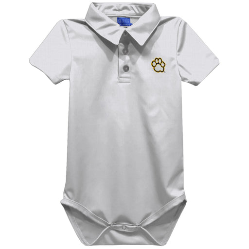 Maryland Baltimore County Retrievers Embroidered White Solid Knit Boys Polo Bodysuit