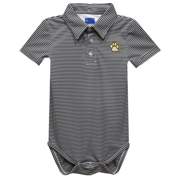 Maryland Baltimore County Retrievers Embroidered Black Stripe Knit Boys Polo Bodysuit