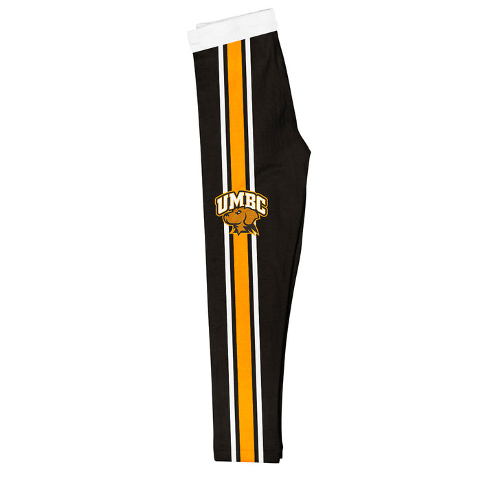 Maryland Baltimore County Retrievers Vive La Fete Girls Game Day Black with Black Stripes Leggings Tights - Vive La Fête - Online Apparel Store