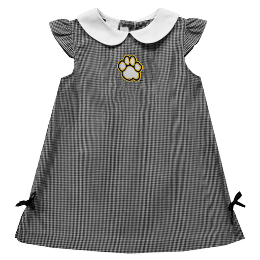 Maryland Baltimore County Retrievers Embroidered Black Gingham A Line Dress