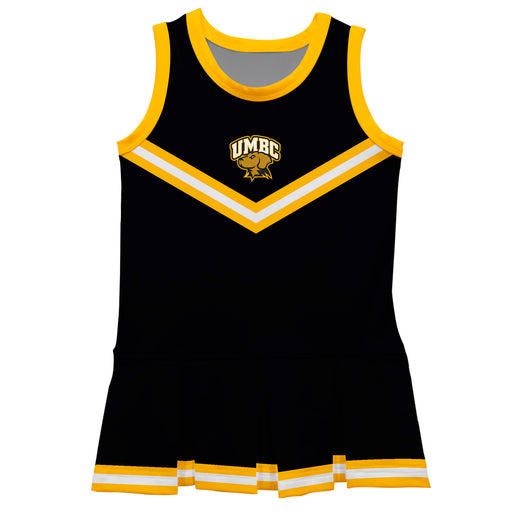 Maryland Baltimore County Retrievers Vive La Fete Game Day Black Sleeveless Cheerleader Dress