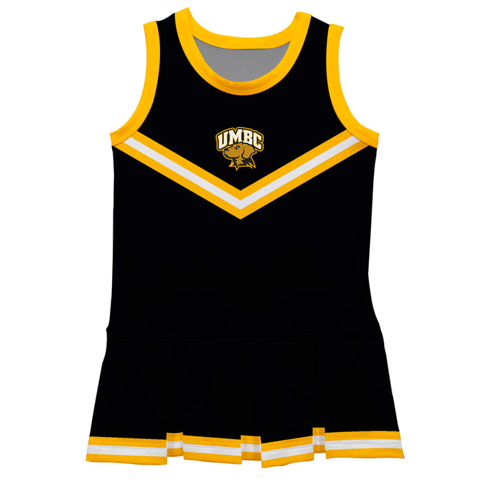 Maryland Baltimore County Retrievers Vive La Fete Game Day Black Sleeveless Cheerleader Dress